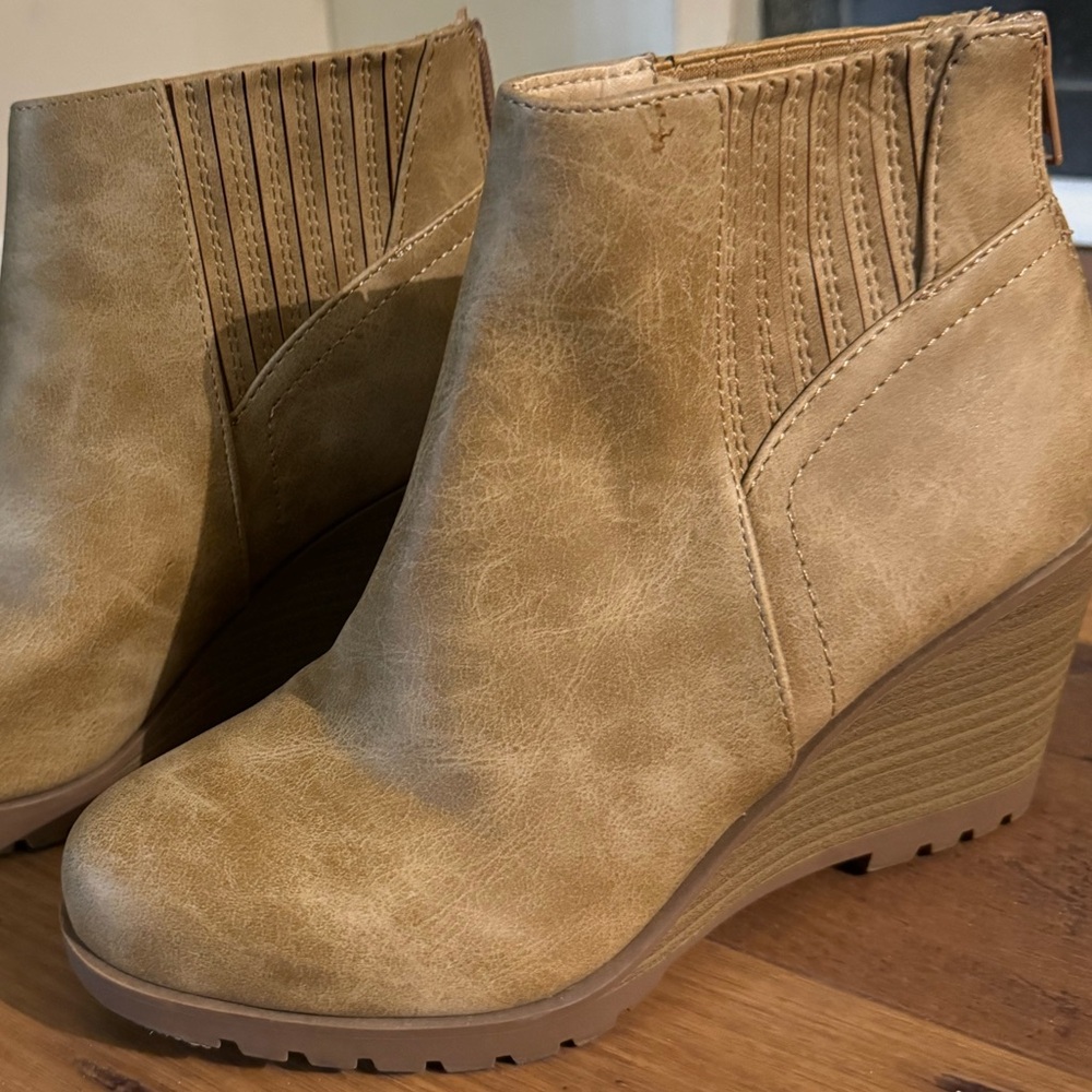 Soda Light Brown Ankle Booties - Picture 2 of 3